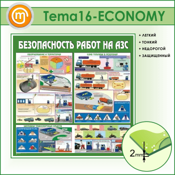 Стенд «Безопасность работ на автозаправочных станциях» (TM-16-ECONOMY)